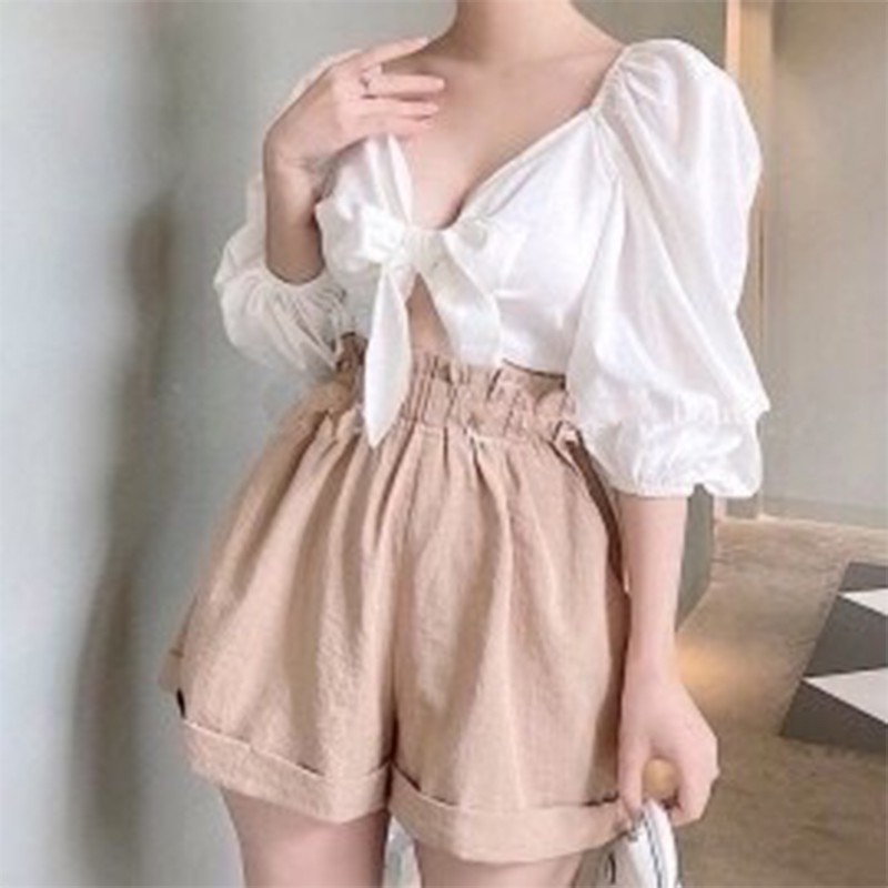 Set đồ nữ áo croptop áo kiểu quần sooc phồngFREESHIPset đồ nữ cá tính dễ kết hợp, mặc lẻ hoặc theo bộ đều đẹp -L008