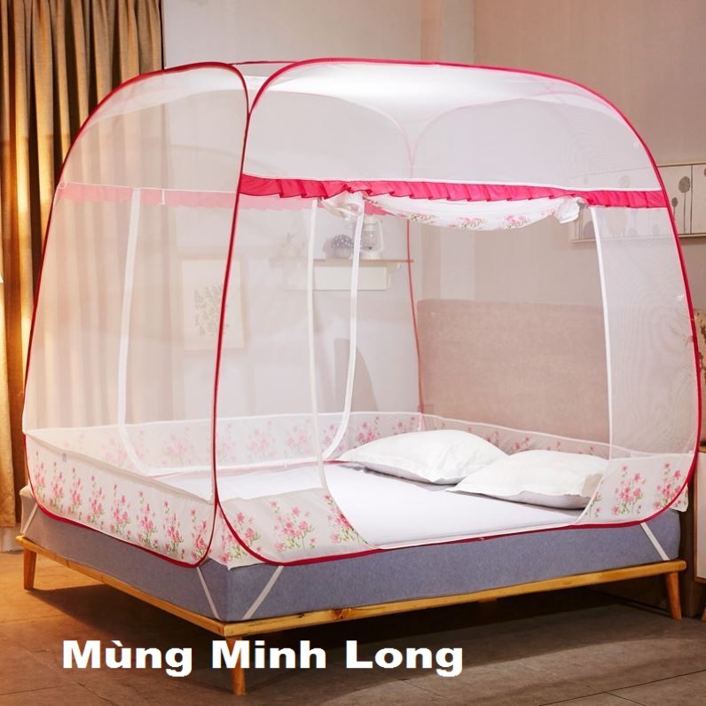 Mùng đỉnh vuông hàng cao cấp có viền chân chống muỗi cắn❤️FREESHIP❤️Mùng chụp đỉnh rộng