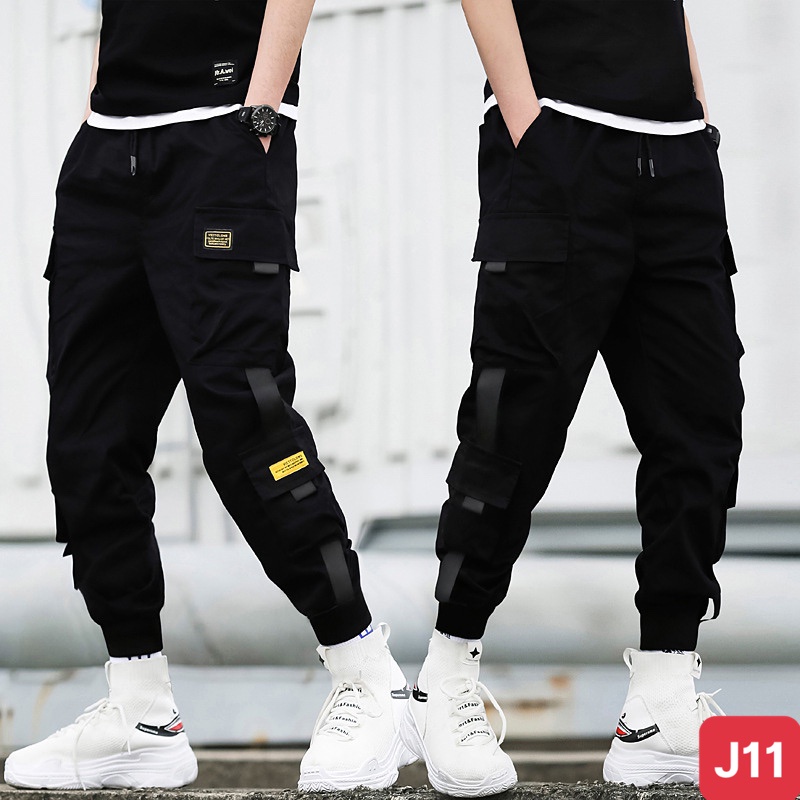Quần jogger nam túi hộp bo chân màu đen không rách chất kaki cao cấp co dãn 4 chiều, quần baggy thể thao nam ADO18 mới