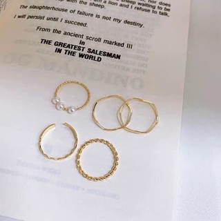 Set 5 nhẫn phong cách Hàn Quốc giản dị