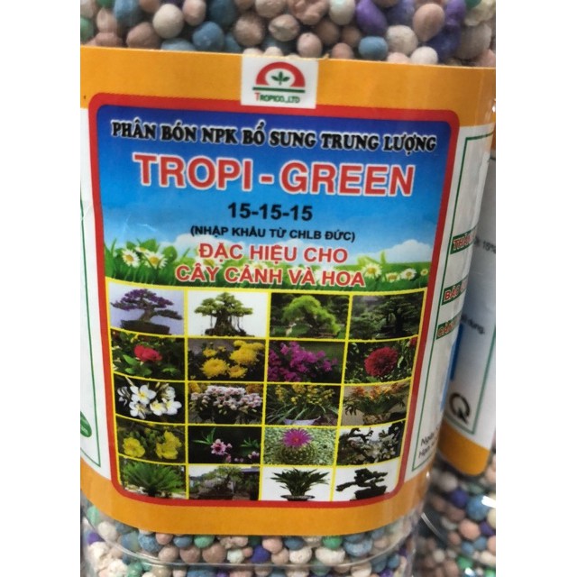 ✅ Phân bón NPK 15-15-15 đẹp cây, nhiều hoa, lá xanh đầy / Tropi - Green (500 gr) 🌿