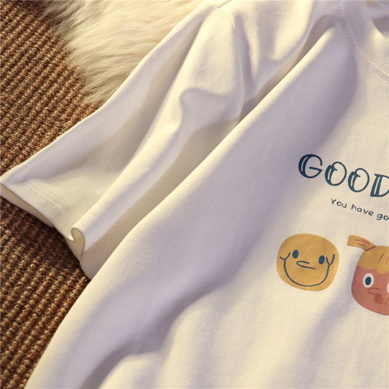 Áo thun tay lỡ nam nữ, phom rộng unisex hàn quốc, thun unisex in hình Cute