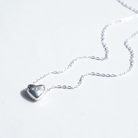 Dây chuyền nữ bạc Tim kí ức đính đá và khắc chữ miễn phí, tính tế và ý nghĩa, gia công tinh xảo QMJ  - Q746