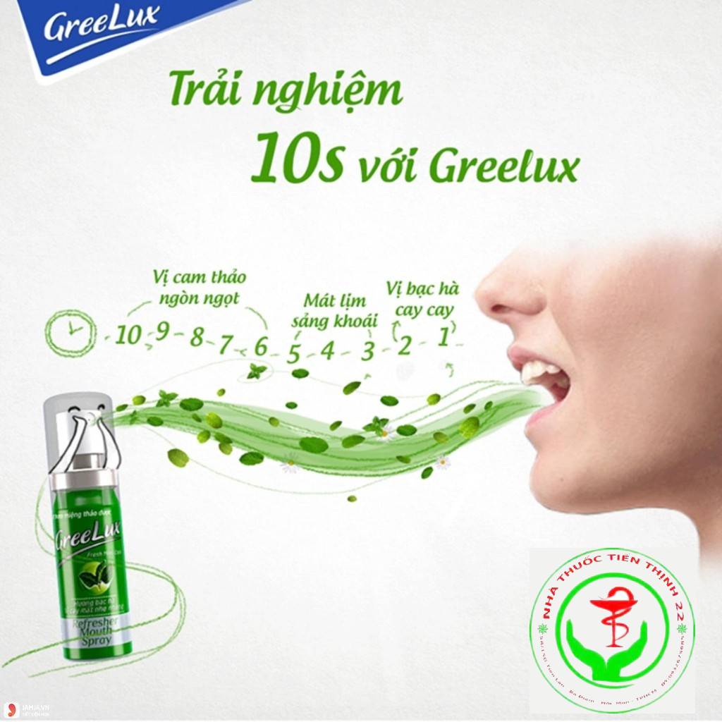 Xịt thơm miệng Greelux Extra Cool Thảo Dược chai 12ml - Chai xịt  khử mùi hôi miệng gree lux bạc hà bình mini