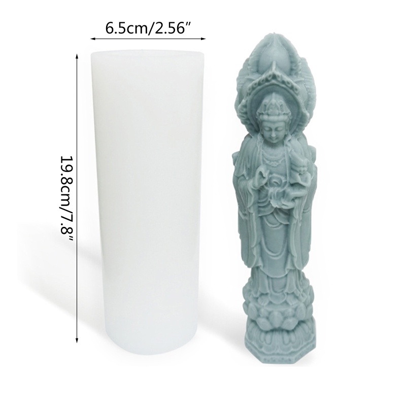 Khuôn Silicone Làm Xà Phòng Hình Tượng Phật Guanyin Có Thể Tái Sử Dụng