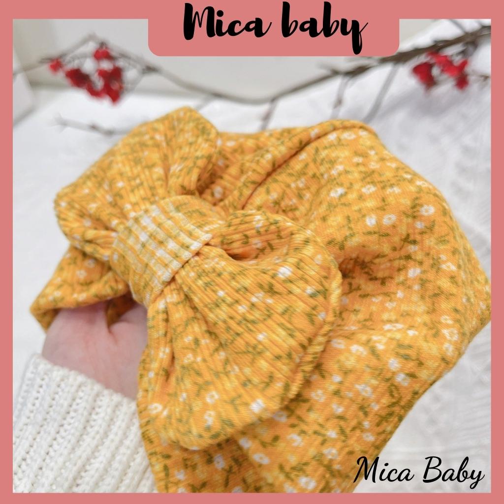 Mũ nón turban thắt nơ hoa vàng đáng yêu cho bé từ 6-10kg Mica baby MTB67