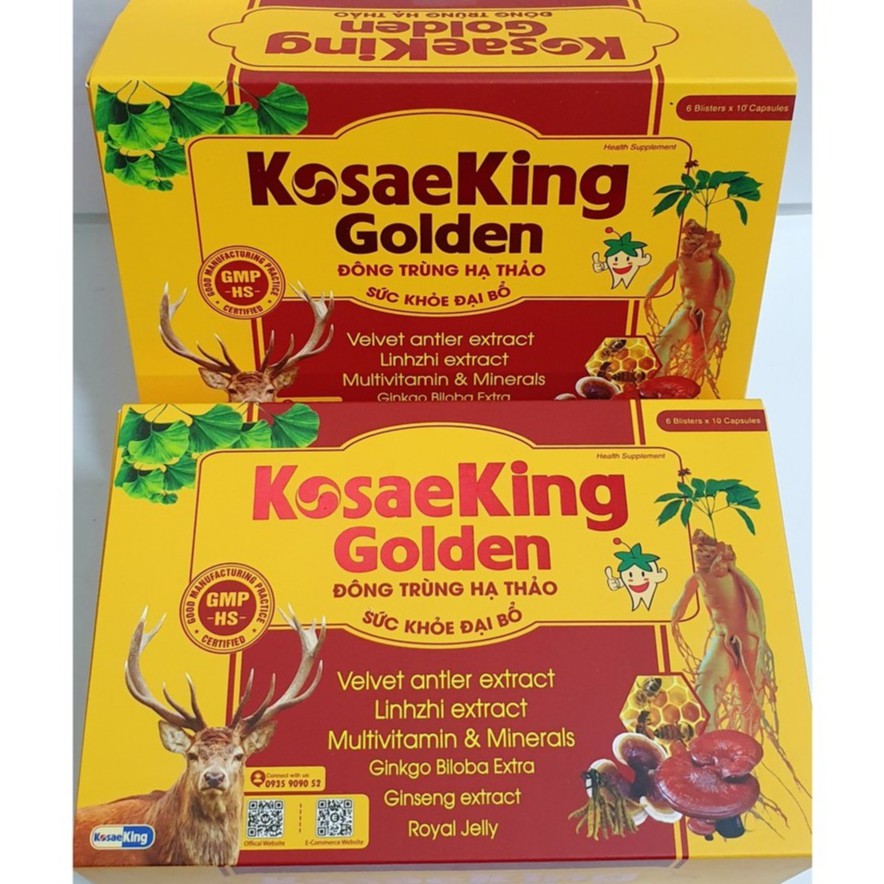 KOSAEKING GOLDEN - VIÊN ĐÔNG TRÙNG HẠ THẢO - SỨC KHỎE ĐẠI BỔ - HỘP 60 VIÊN