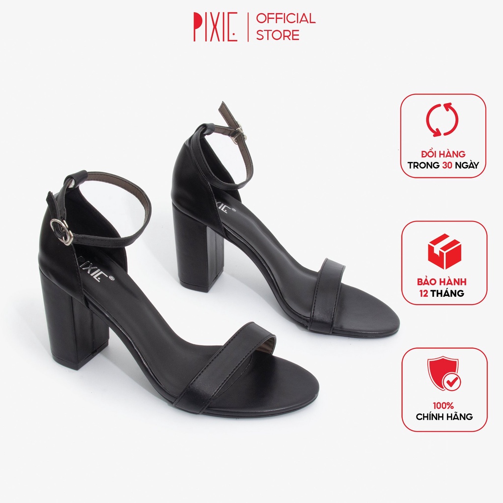 Giày Sandal Cao Gót 7cm Đế Vuông Pixie X848