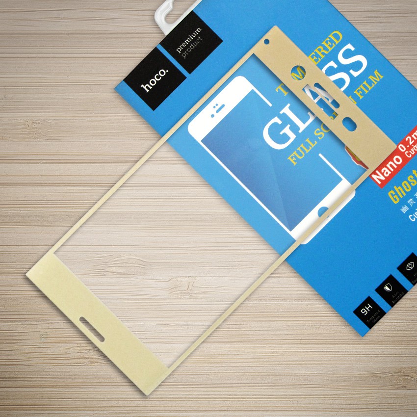 Kính cường lực Sony Xperia XZ Premium hiệu Hoco Full màn hình viền màu (Gold)