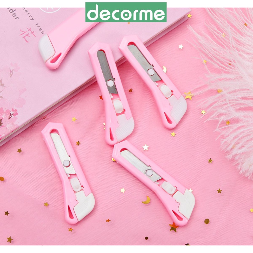 DecorMe Dao rọc giấy unbox mini hồng dễ thương dụng cụ văn phòng phẩm