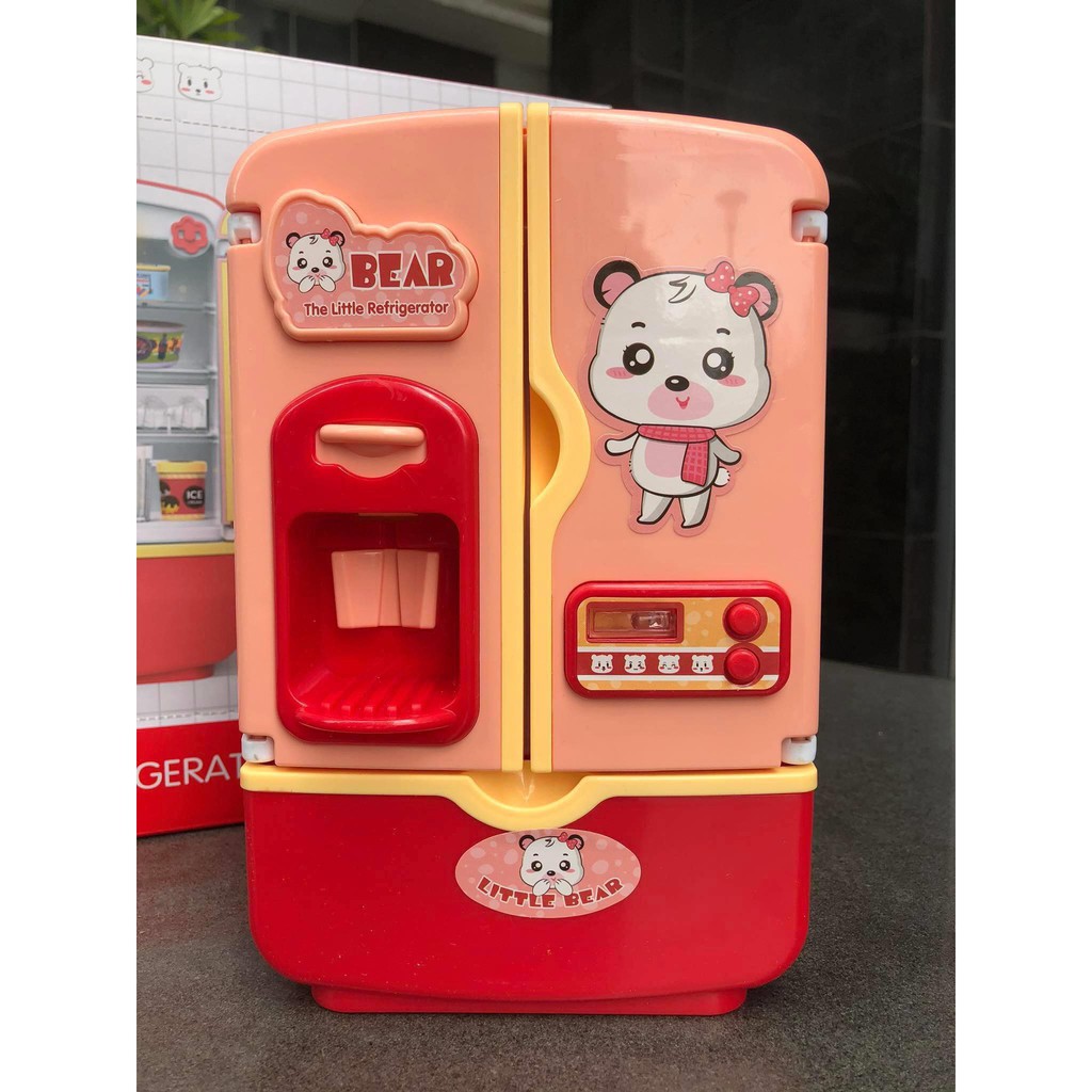 [HOT] Tủ Lạnh Đồ Chơi Mini Thông Minh Hình Con Gấu Cho Bé TPHCM