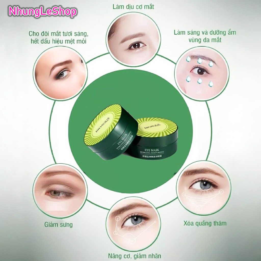 Mặt Nạ Mắt Bioaqua Tảo Biển Cấp Ẩm Dưỡng Da, Mờ Thâm Chống Lão Hoá Green Elastic Moisturizing Eye Mask 80g