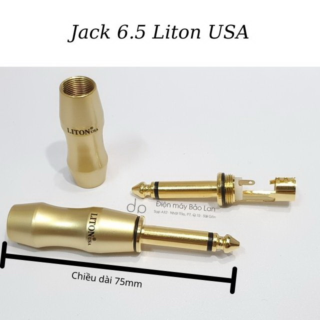 Jack 6.5 Liton, Xi Vàng 24k Cao Cấp, Sử Dụng Cho Âm Thanh Chuyên Nghiệp, BH 6 Tháng