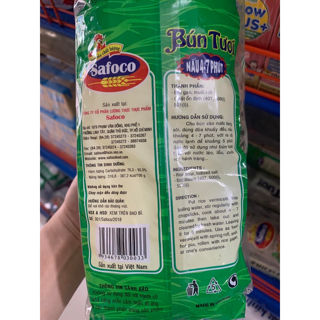 Bún tươi Safoco chất lượng cao gói 300g