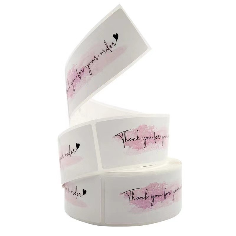 Cuộn 120 Miếng Dán Chữ thank You for Your Order Dùng Trang Trí Túi Quà