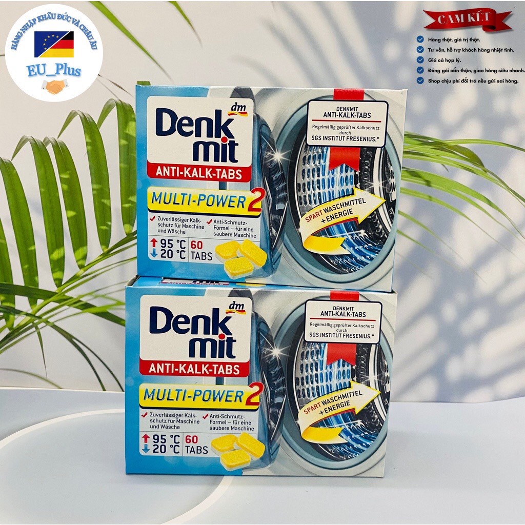 Viên Tẩy Rửa Lồng Giặt Dm Denk Mit Anti-Kalk-Tabs 60 Viên/Hộp 900g Đức