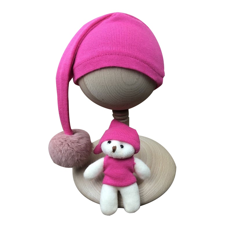 Bộ 3 Món Áo Liền Quần Tay Dài + Nón + Bóng Lông Cho Bé Sơ Sinh Chụp Ảnh