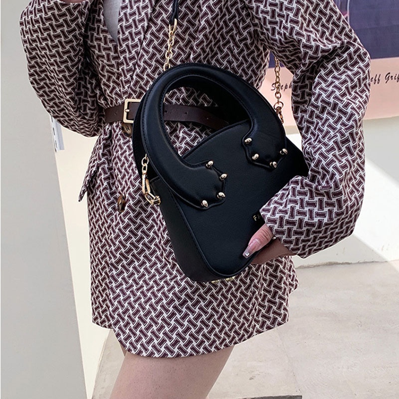 Túi đeo chéo IELGY hình vuông họa tiết móng hổ phối dây xích thời trang cho nữ