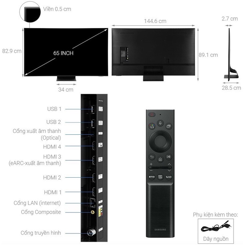 Smart Tivi Neo QLED 4K 65 inch Samsung QA65QN90A
