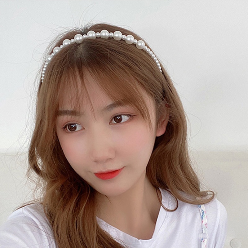 Cài Tóc Hình Hoa Đính Ngọc Trai Nhân Tạo Màu Trắng Phong Cách Công Chúa Thanh Lịch