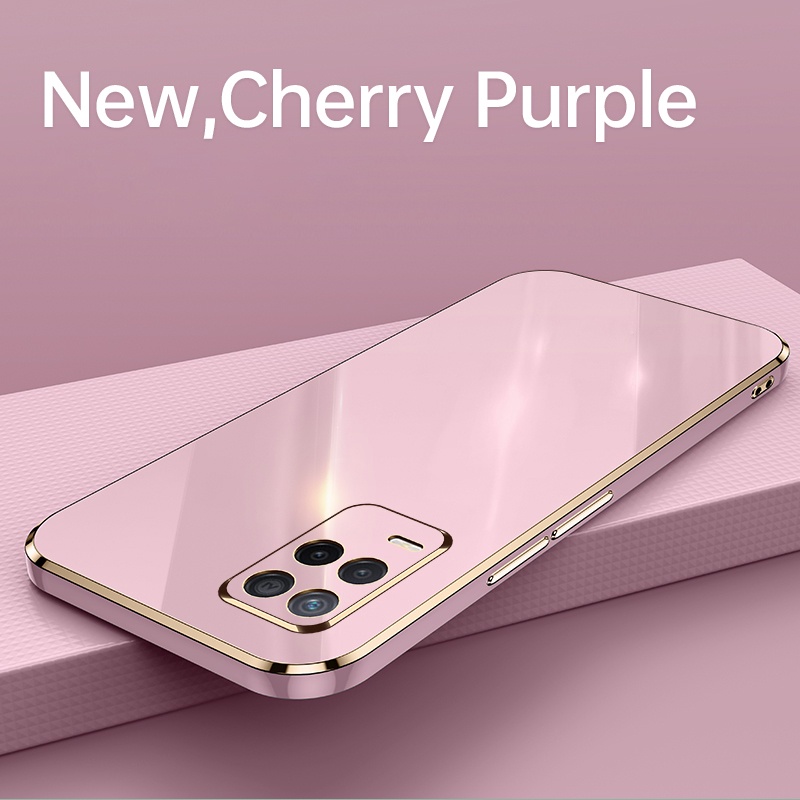 Ốp Điện Thoại TPU Silicon Mềm Chống Sốc Khung Vuông Mạ Vàng Sang Trọng Cho Realme 8 8i 9i 9 Pro Plus 5G