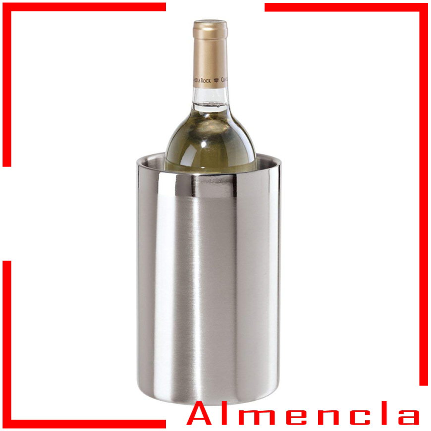 [ALMENCLA]Stainless Steel Ice Bucket Wine Cooler Champagne Chiller, 2.5L, Anti-Rust