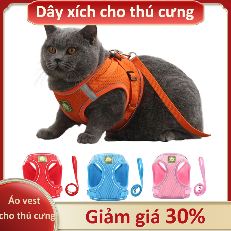 Phụ kiện cho chó cưng mèo Sản phẩm dây xích cá nhân hóa Dây buộc áo phản quang dây nịt không kéo cho chó quần áo cổ áo
