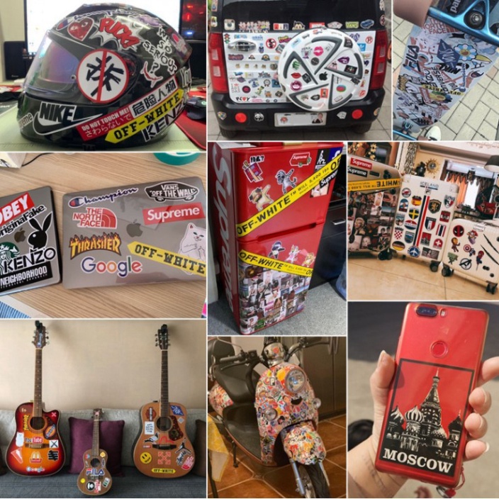 [Set 52 Cái] Sticker phong cách Supreme siêu chất dán trang trí laptop, mũ nón bảo hiểm, vali, xe ga, ván trượt - MP.026