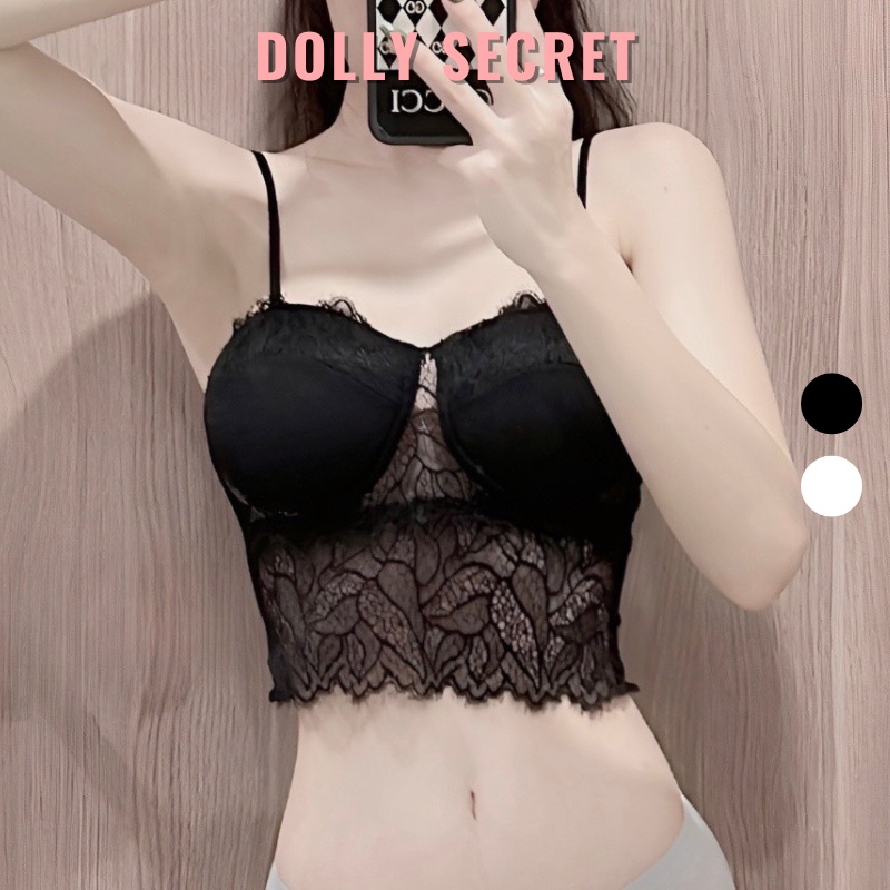 Áo Lót Bralette Ren Có Mút Nâng Ngực Nữ Dáng Cúp Quây Ngang Sexy DOLLY SECRET A26