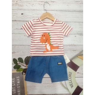 Bộ áo thun quần jean cho bé trai 7-15kg