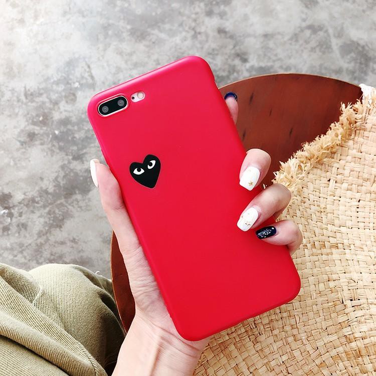 Ốp lưng iphone Trái Tim Nền Đỏ, Nền Đen ip 6 6s 7 8 plus x xr xs max 11 pro max 12 13promax (a136)