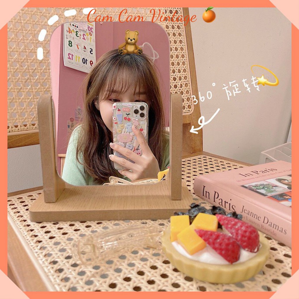 Gương gỗ Để Bàn Hàn Quốc gương decor phòng ngủ , bàn trang điểm MINI MIRROR