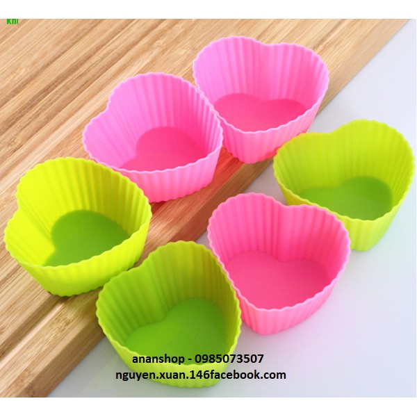 10 Khuôn cupcake silicon 7cm [nhiều hình]