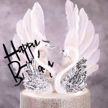 con vật trang trí bánh sinh nhật [FREESHIP] thiên nga uyên ương 01 cặp