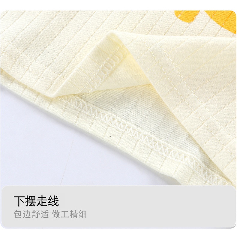 Bộ đồ ngủ tay dài vải cotton lụa phong cách Hàn Quốc thời trang thu đông cho bé 65-125cm