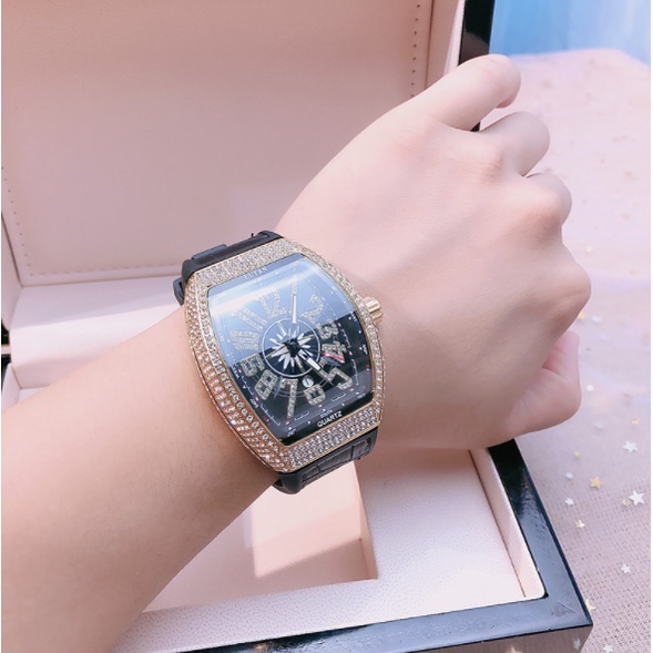 Đồng Hồ Nam LUYAN Doanh Nhân Mặt Đính Đá Dây Da Cao Cấp - ĐỒNG HỒ NAM ĐẸP DÂY DA CAO CẤP GIÁ RẺ MẶT CHỮ NHẬT