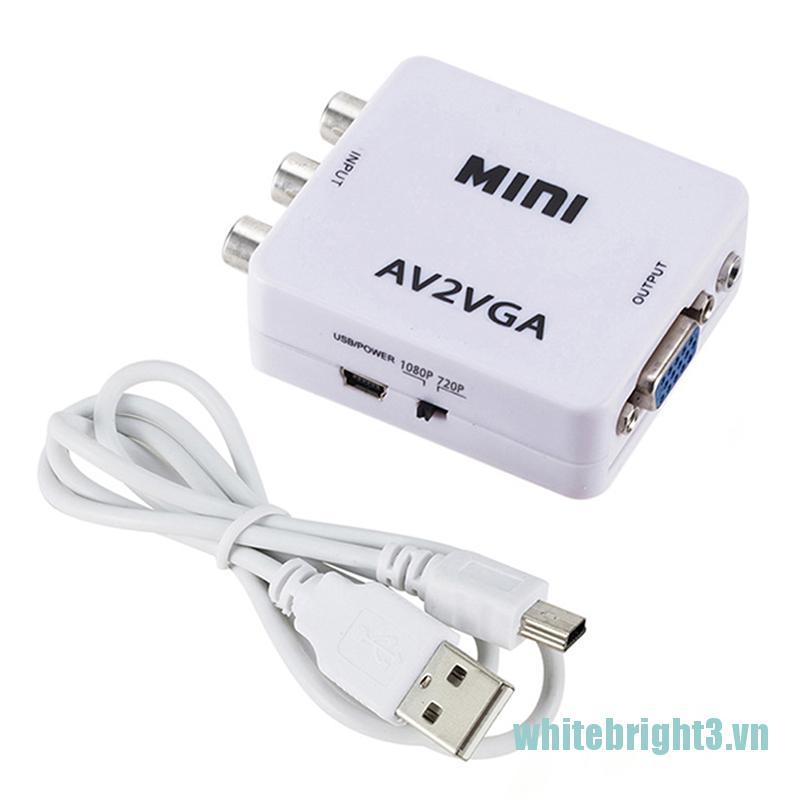 Đầu Chuyển Đổi Từ Cổng Av Rca Sang Vga Hd 1080p Cho Tv