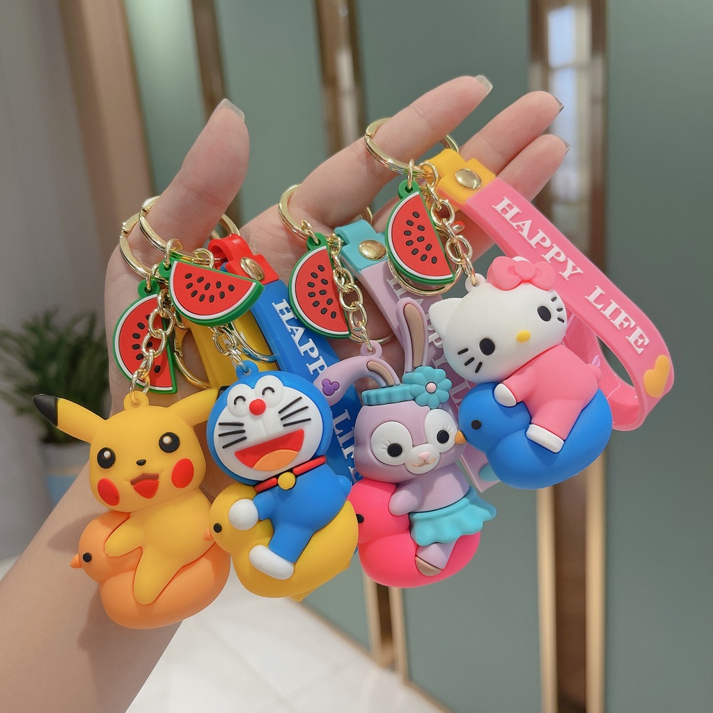 Móc Khóa pvc Hình Vịt Hoạt Hình Sáng Tạo Dễ Thương