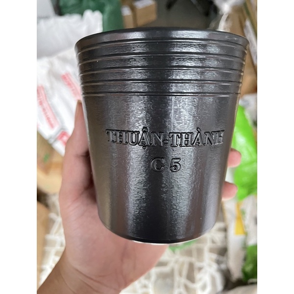 Chậu nhựa đen C5 (10.5x10x7.5) dày đầy bền để trồng cây