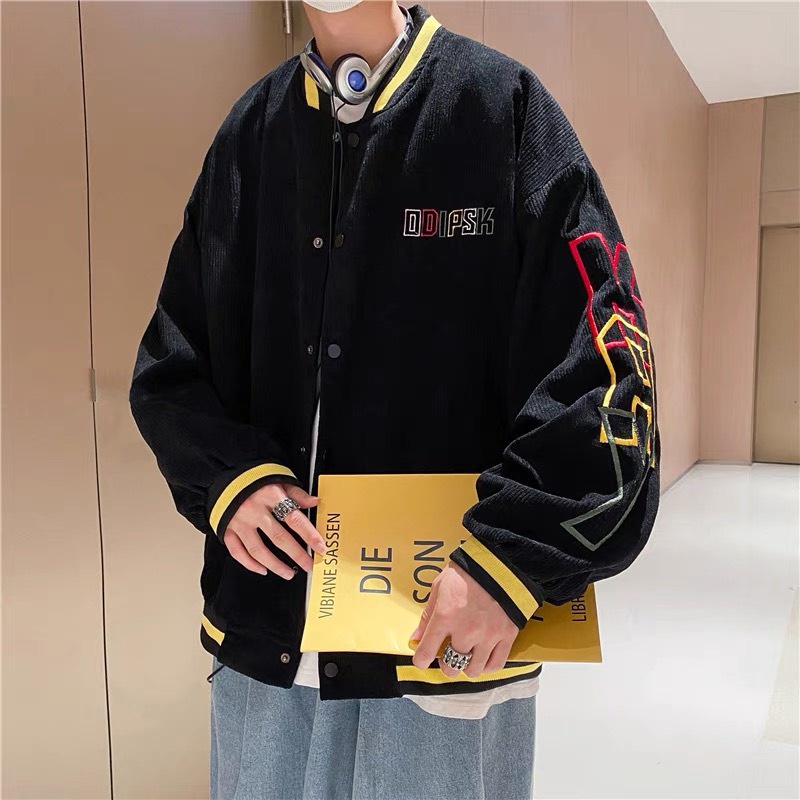 Áo khoác bomber nhung big size 100kg thêu hình unisex cho cả nam & nữ