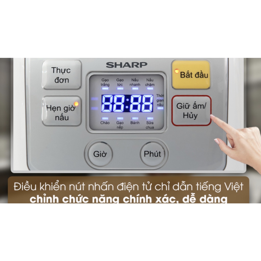 Nồi Cơm Điện Tử Sharp KS-COM08V-SL 0.72L – Hàng Chính Hãng