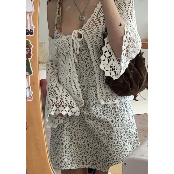 2hand Cardigan, áo lưới crochet phong cách fairy