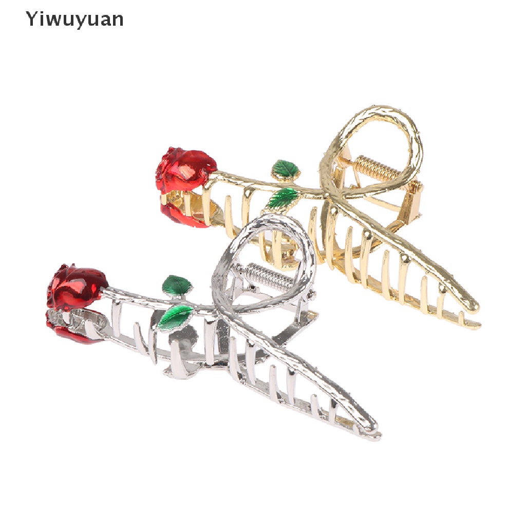 &lt;Yiwuyuan&gt; Fashion Rose Flower Hair Claws Geometric Hair Clamp Women Girls Hairpin On Sale