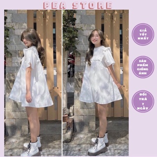 Váy babydoll xếp li ngang xinh xắn Pea Store (hình thật/sẵn)