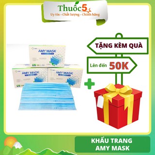 Chiếc khẩu trang y tế amy 4 lớp hộp 50