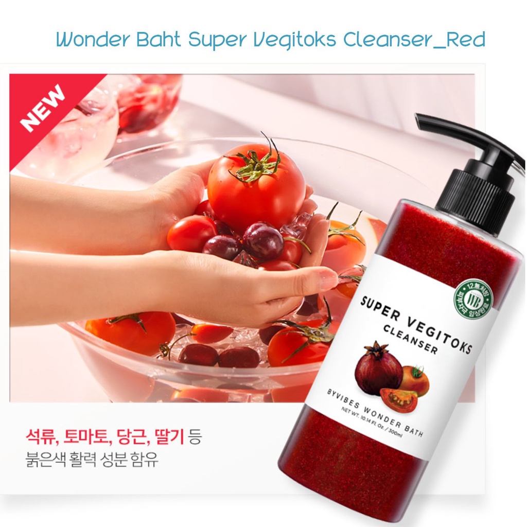Sữa Rửa Mặt Sủi Bọt "3 in 1" Tẩy Trang - Rửa Mặt - Thải Độc Tố Byvibes Wonder Bath Super Vegitoks Cleanser 300ml