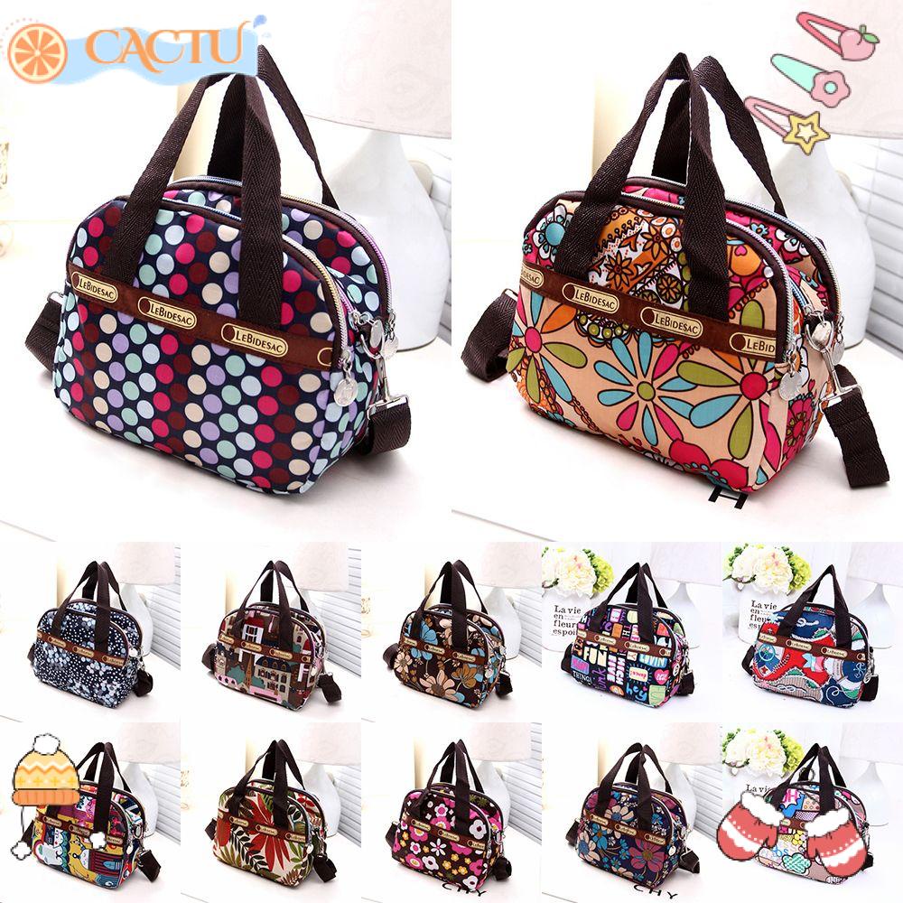 CACTU Multi Pocket Crossbody Multifunctional  Waterproof  Zippers Nylon Printed