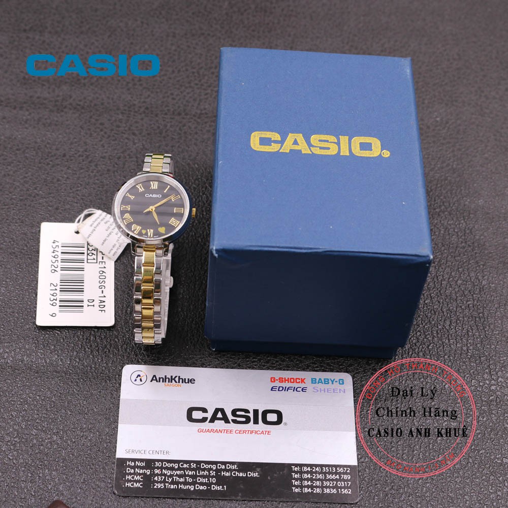 Đồng hồ nữ Casio LTP-E160SG-1AV dây kim loại mạ vàng