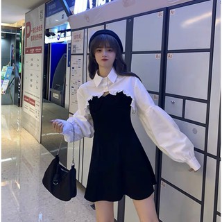 Đầm babydoll Phối Sơ Mi