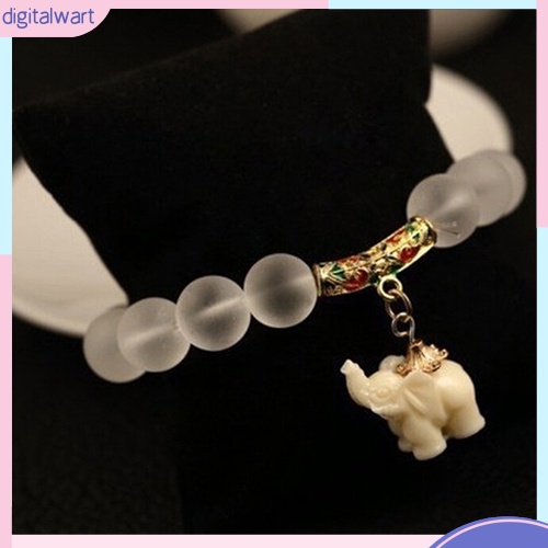 Vòng tay chuỗi hạt trong suốt mặt hình voi xinh xắn dễ thương dành cho nữ